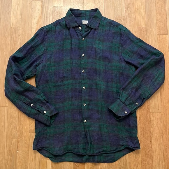 Xacus slim fit long sleeve plaid button down size 15 3/4 / 40. (M) - Picture 2 of 5